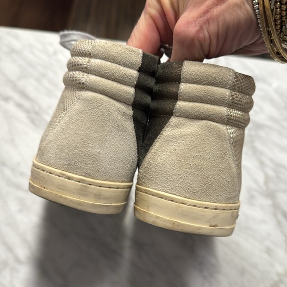 SOLD P448 Skate High Top Interior Zip Sneakers in Cream and Metallic size 37 - Picture 7 of 11